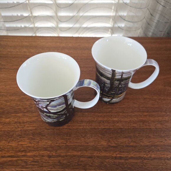 VTG McIntosh Tom Thomson Mugs Set of 2, Fine Bone China The Canoe and West Wind - Picture 2 of 9